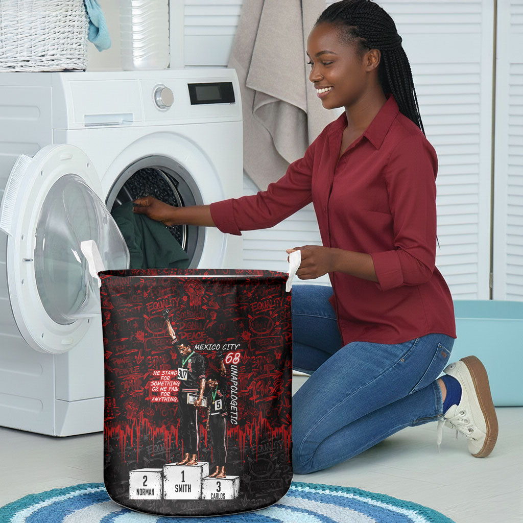Mexico City 1968 Black Power Salute Laundry Basket Unapologetic Civil Rights History Urban Graffiti Art