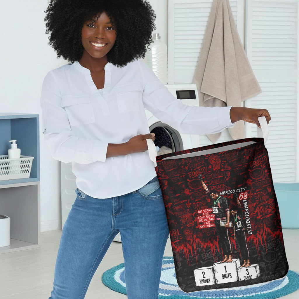 Mexico City 1968 Black Power Salute Laundry Basket Unapologetic Civil Rights History Urban Graffiti Art