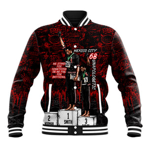 Mexico City 1968 Black Power Salute Baseball Jacket Unapologetic Civil Rights History Urban Graffiti Art
