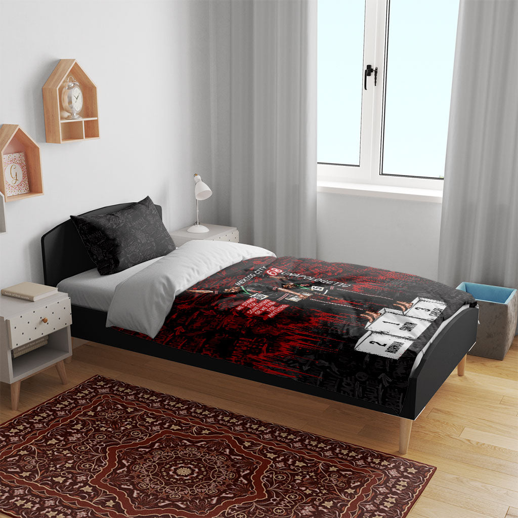 Mexico City 1968 Black Power Salute Bedding Set Unapologetic Civil Rights History Urban Graffiti Art