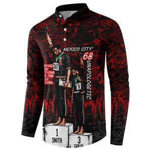 Mexico City 1968 Black Power Salute Button Sweatshirt Unapologetic Civil Rights History Urban Graffiti Art