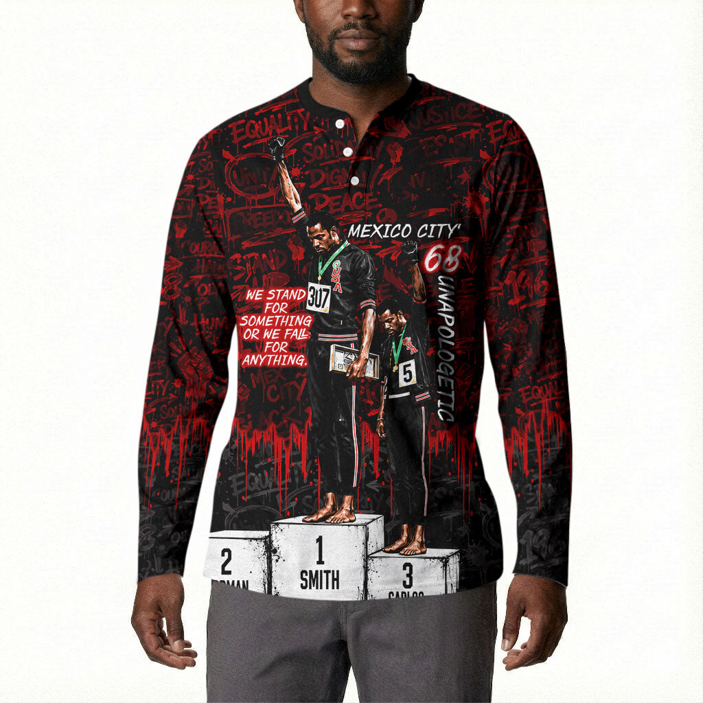 Mexico City 1968 Black Power Salute Button Sweatshirt Unapologetic Civil Rights History Urban Graffiti Art