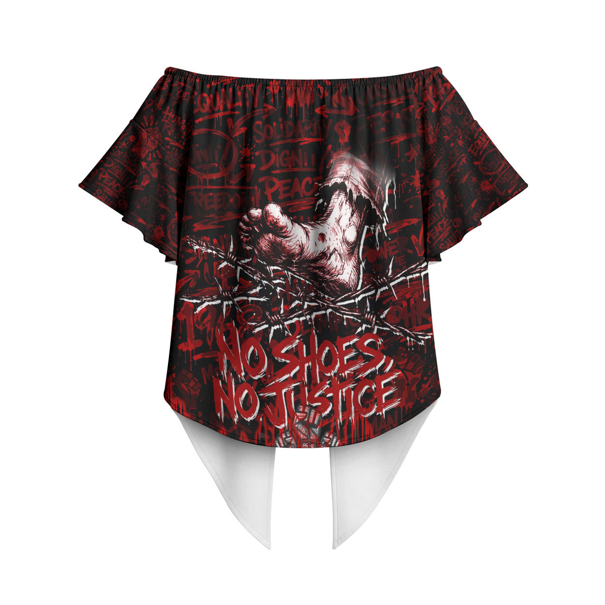 Mexico City 1968 Black Power Salute Off Shoulder Wrap Waist Top Unapologetic Civil Rights History Urban Graffiti Art