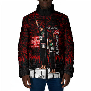 Mexico City 1968 Black Power Salute Padded Jacket Unapologetic Civil Rights History Urban Graffiti Art