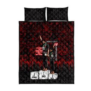Mexico City 1968 Black Power Salute Quilt Bed Set Unapologetic Civil Rights History Urban Graffiti Art