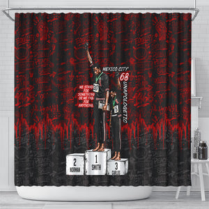 Mexico City 1968 Black Power Salute Shower Curtain Unapologetic Civil Rights History Urban Graffiti Art