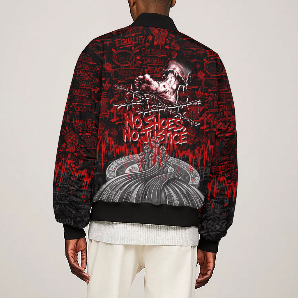 Mexico City 1968 Black Power Salute Sleeve Zip Bomber Jacket Unapologetic Civil Rights History Urban Graffiti Art
