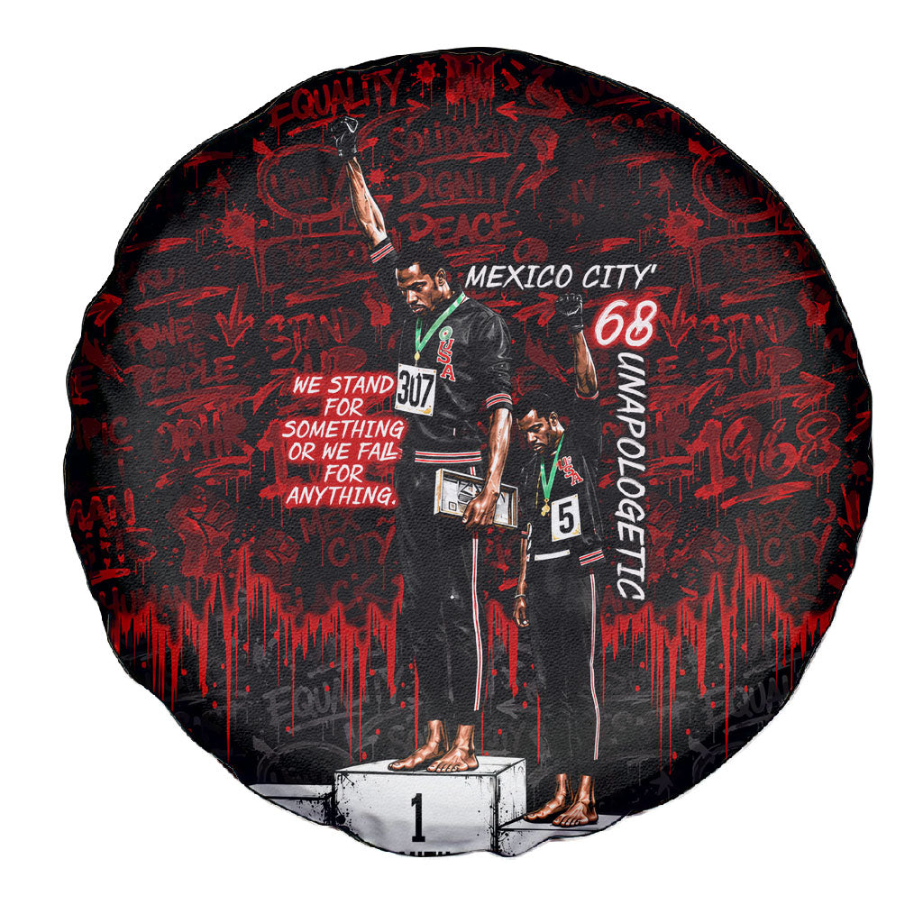 Mexico City 1968 Black Power Salute Spare Tire Cover Unapologetic Civil Rights History Urban Graffiti Art