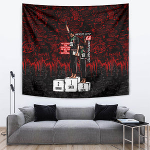 Mexico City 1968 Black Power Salute Tapestry Unapologetic Civil Rights History Urban Graffiti Art