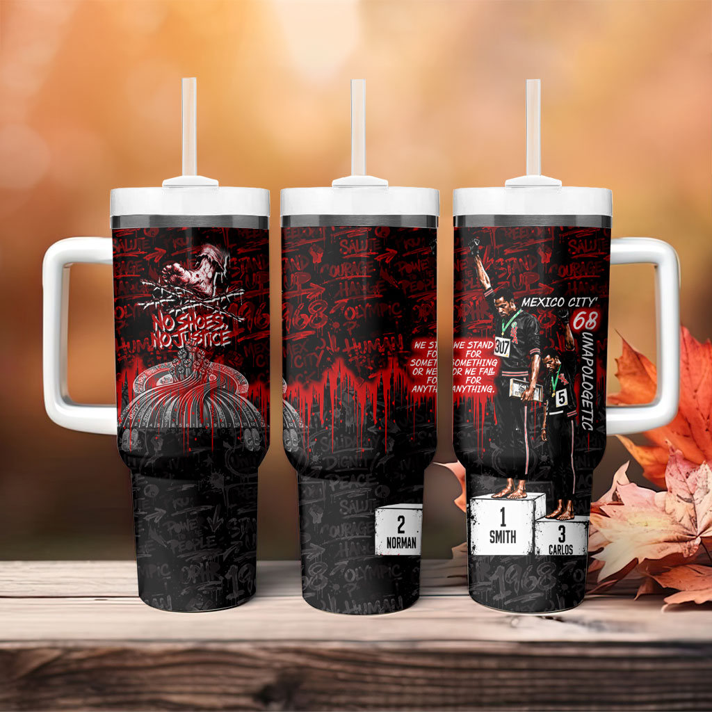 Mexico City 1968 Black Power Salute Tumbler With Handle Unapologetic Civil Rights History Urban Graffiti Art