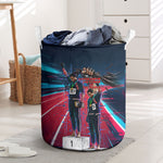 African American 1968 Black Power Salute Laundry Basket Retro Cyberpunk Sci-Fi Tech Civil Rights Art