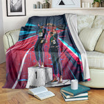 African American 1968 Black Power Salute Blanket Retro Cyberpunk Sci-Fi Tech Civil Rights Art