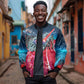 African American 1968 Black Power Salute Bomber Jacket Retro Cyberpunk Sci-Fi Tech Civil Rights Art