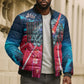 African American 1968 Black Power Salute Bomber Puffer Jacket Retro Cyberpunk Sci-Fi Tech Civil Rights Art