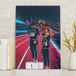 African American 1968 Black Power Salute Canvas Wall Art Retro Cyberpunk Sci-Fi Tech Civil Rights Art