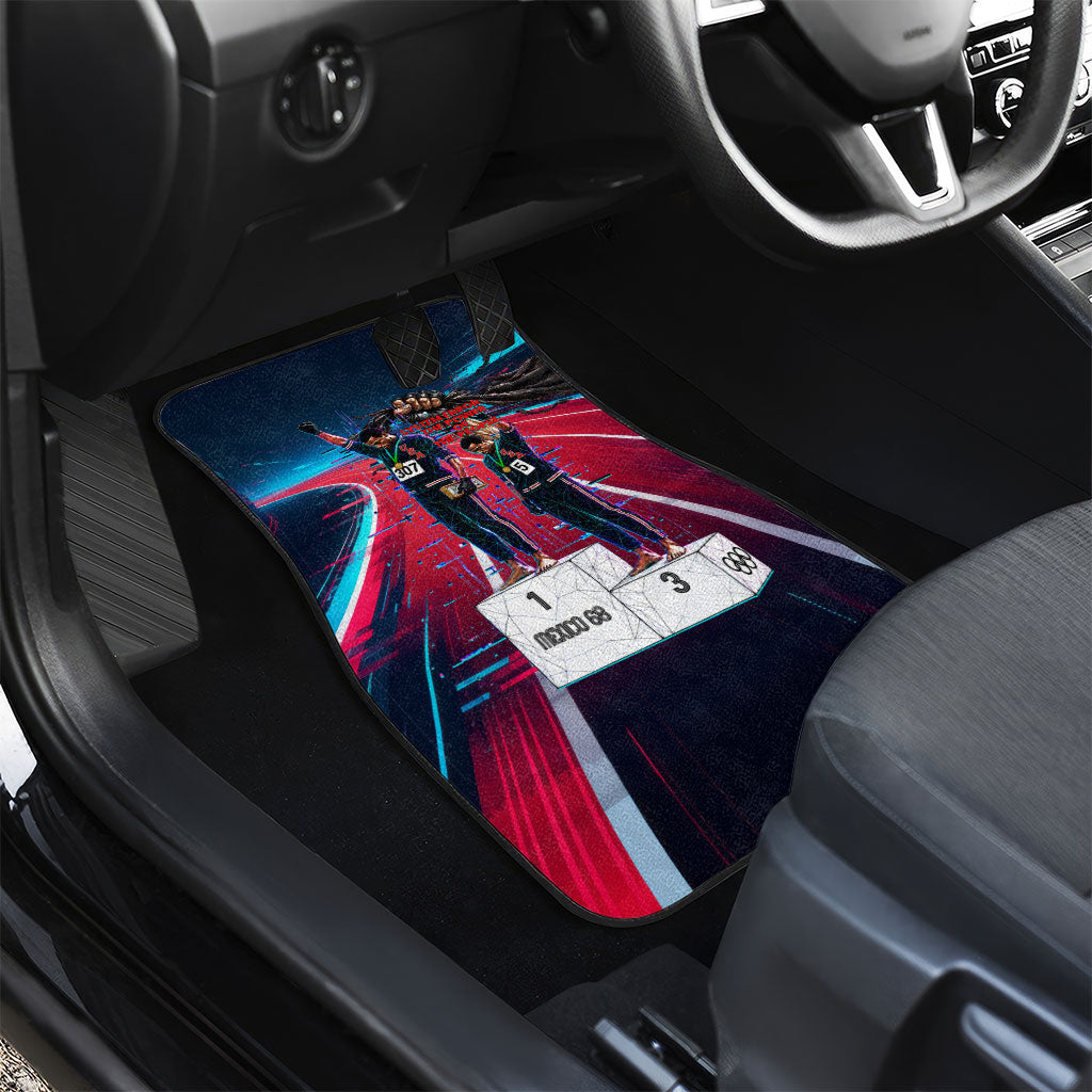 African American 1968 Black Power Salute Car Mats Retro Cyberpunk Sci-Fi Tech Civil Rights Art