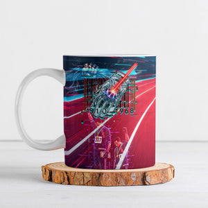African American 1968 Black Power Salute Ceramic Mug Retro Cyberpunk Sci-Fi Tech Civil Rights Art