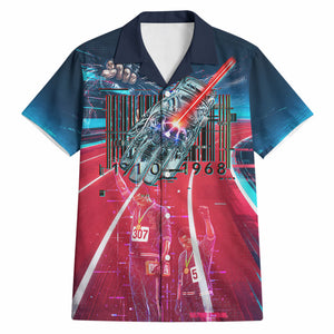 African American 1968 Black Power Salute Hawaiian Shirt Retro Cyberpunk Sci-Fi Tech Civil Rights Art