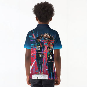 African American 1968 Black Power Salute Kid Polo Shirt Retro Cyberpunk Sci-Fi Tech Civil Rights Art