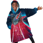 African American 1968 Black Power Salute Kid Wearable Blanket Hoodie Retro Cyberpunk Sci-Fi Tech Civil Rights Art