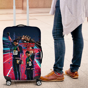 African American 1968 Black Power Salute Luggage Cover Retro Cyberpunk Sci-Fi Tech Civil Rights Art