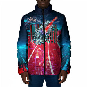 African American 1968 Black Power Salute Padded Jacket Retro Cyberpunk Sci-Fi Tech Civil Rights Art