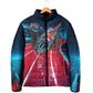 African American 1968 Black Power Salute Padded Jacket Retro Cyberpunk Sci-Fi Tech Civil Rights Art