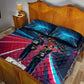 African American 1968 Black Power Salute Quilt Bed Set Retro Cyberpunk Sci-Fi Tech Civil Rights Art