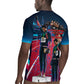 African American 1968 Black Power Salute Rugby Jersey Retro Cyberpunk Sci-Fi Tech Civil Rights Art