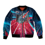 African American 1968 Black Power Salute Sleeve Zip Bomber Jacket Retro Cyberpunk Sci-Fi Tech Civil Rights Art