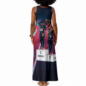 African American 1968 Black Power Salute Tank Maxi Dress Retro Cyberpunk Sci-Fi Tech Civil Rights Art