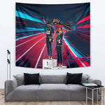 African American 1968 Black Power Salute Tapestry Retro Cyberpunk Sci-Fi Tech Civil Rights Art