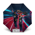 African American 1968 Black Power Salute Umbrella Retro Cyberpunk Sci-Fi Tech Civil Rights Art