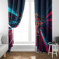 African American 1968 Black Power Salute Window Curtain Retro Cyberpunk Sci-Fi Tech Civil Rights Art
