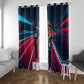 African American 1968 Black Power Salute Window Curtain Retro Cyberpunk Sci-Fi Tech Civil Rights Art