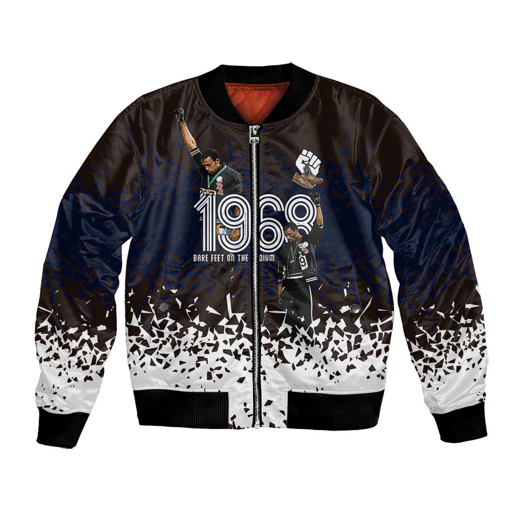 Black Power Salute African Human Rights Bomber Jacket Civil Rights Movement OPHR Mexico City 1968 Retro