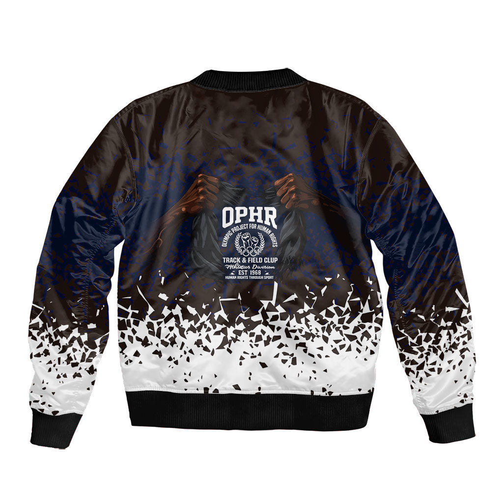 Black Power Salute African Human Rights Bomber Jacket Civil Rights Movement OPHR Mexico City 1968 Retro