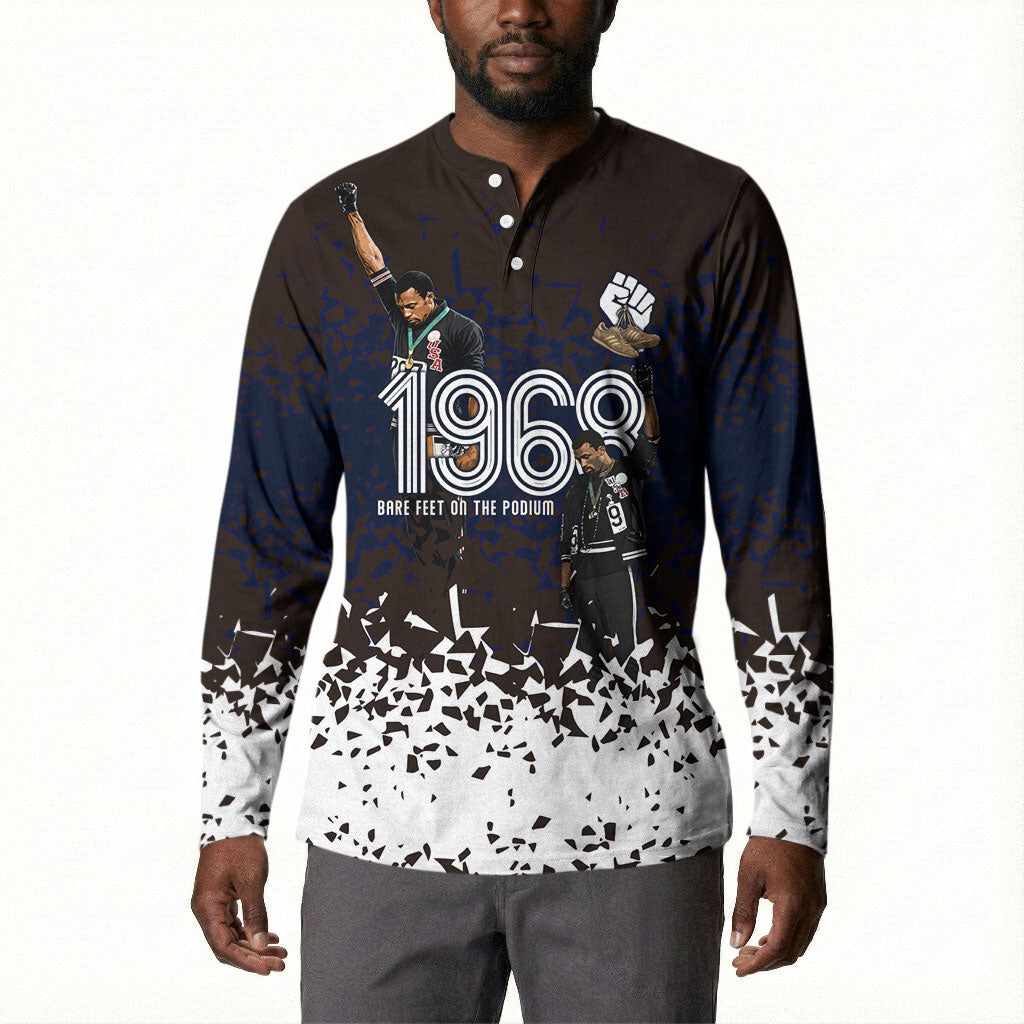 Black Power Salute African Human Rights Button Sweatshirt Civil Rights Movement OPHR Mexico City 1968 Retro