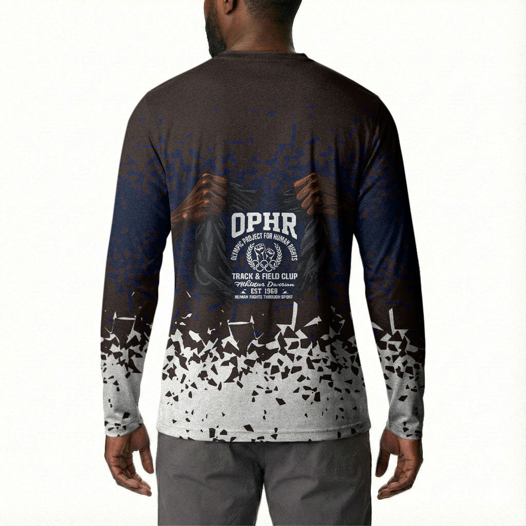 Black Power Salute African Human Rights Button Sweatshirt Civil Rights Movement OPHR Mexico City 1968 Retro