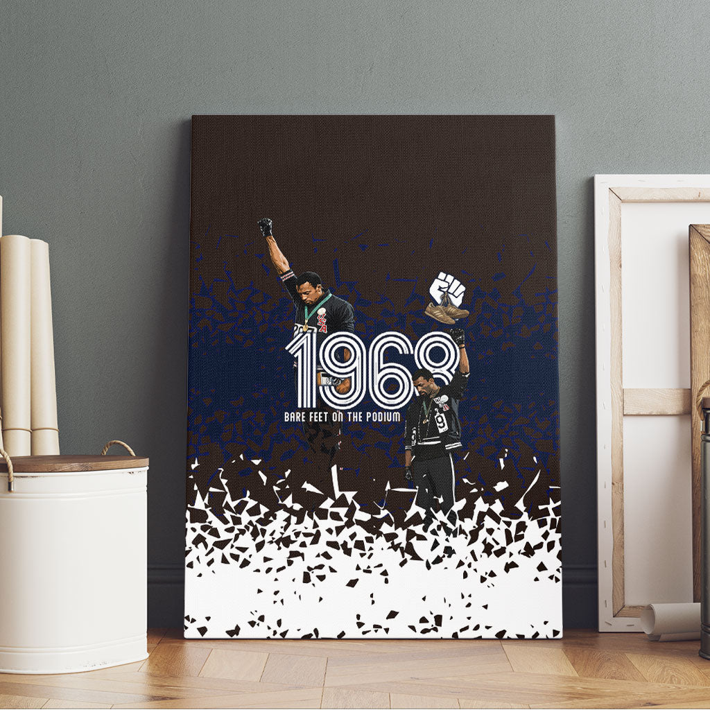 Black Power Salute African Human Rights Canvas Wall Art Civil Rights Movement OPHR Mexico City 1968 Retro