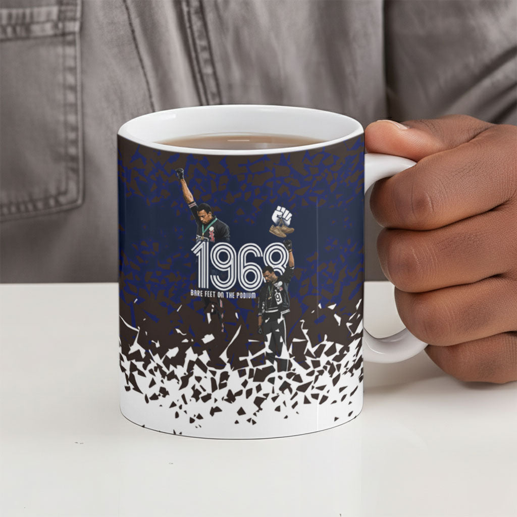 Black Power Salute African Human Rights Ceramic Mug Civil Rights Movement OPHR Mexico City 1968 Retro