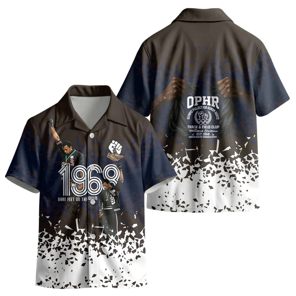 Black Power Salute African Human Rights Kid Hawaiian Shirt Civil Rights Movement OPHR Mexico City 1968 Retro