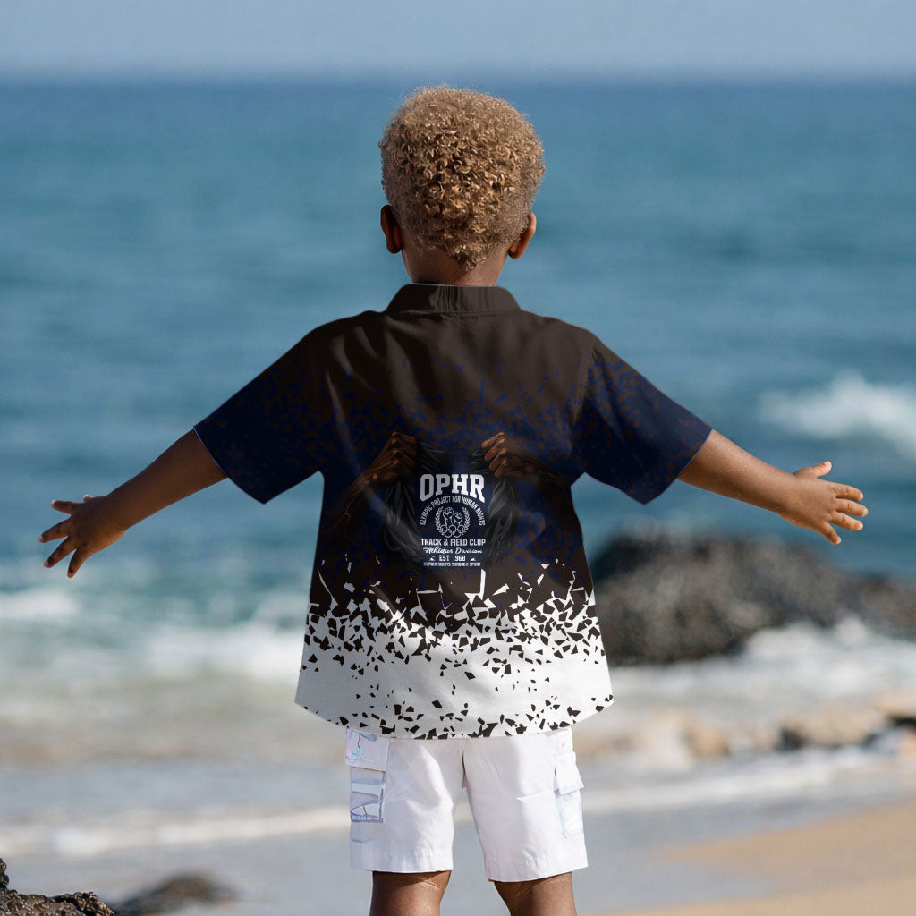 Black Power Salute African Human Rights Kid Hawaiian Shirt Civil Rights Movement OPHR Mexico City 1968 Retro