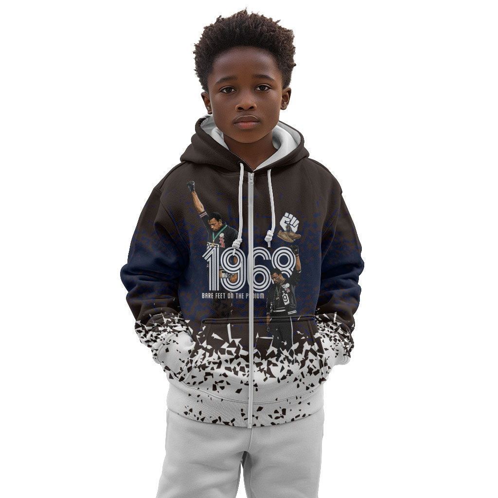 Black Power Salute African Human Rights Kid Hoodie Civil Rights Movement OPHR Mexico City 1968 Retro