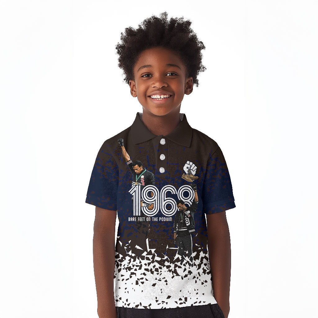 Black Power Salute African Human Rights Kid Polo Shirt Civil Rights Movement OPHR Mexico City 1968 Retro