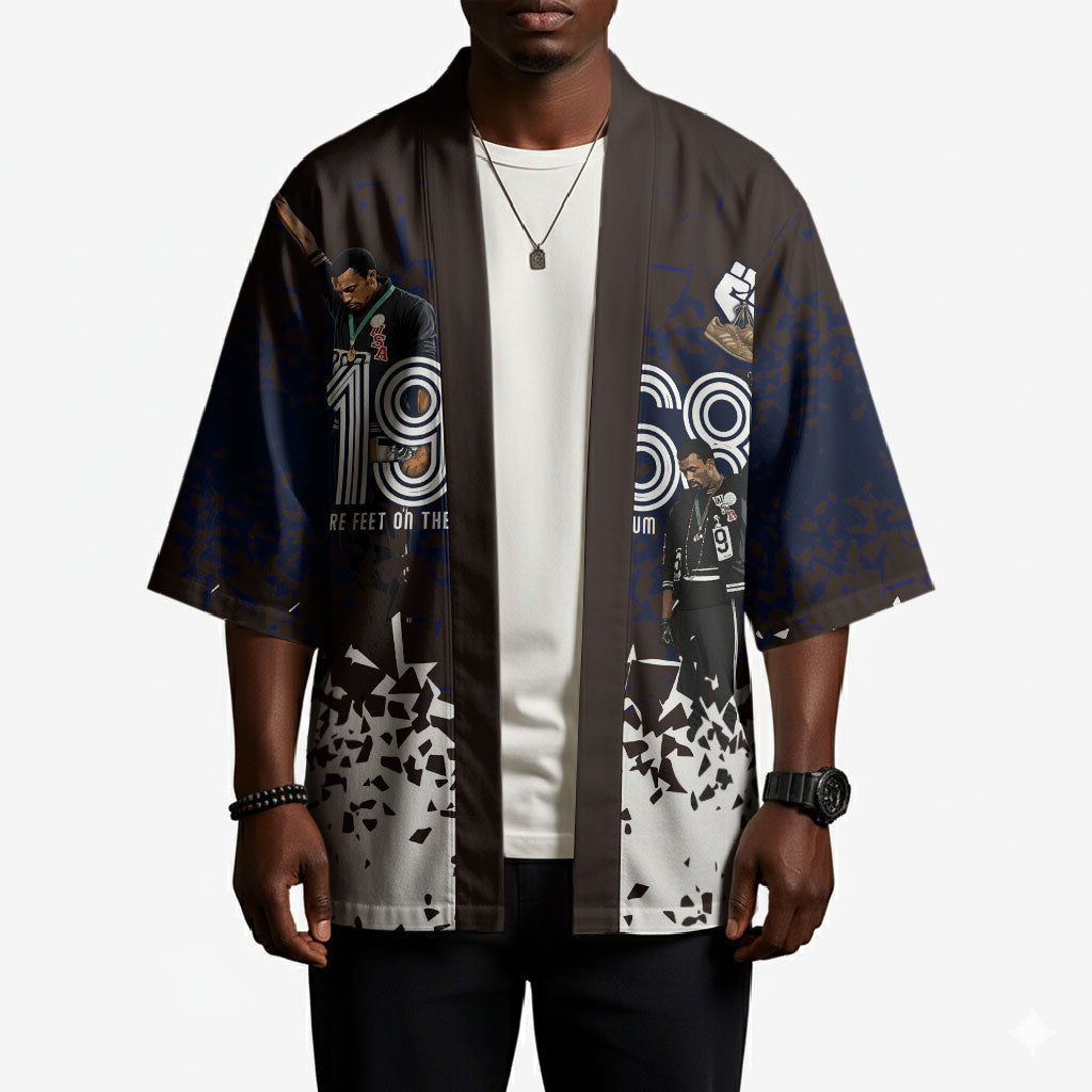 Black Power Salute African Human Rights Kimono Civil Rights Movement OPHR Mexico City 1968 Retro