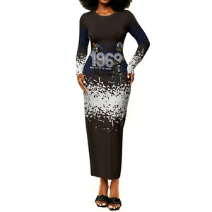 Black Power Salute African Human Rights Long Sleeve Bodycon Dress Civil Rights Movement OPHR Mexico City 1968 Retro