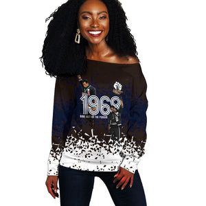 Black Power Salute African Human Rights Off Shoulder Sweater Civil Rights Movement OPHR Mexico City 1968 Retro