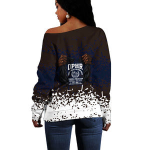 Black Power Salute African Human Rights Off Shoulder Sweater Civil Rights Movement OPHR Mexico City 1968 Retro