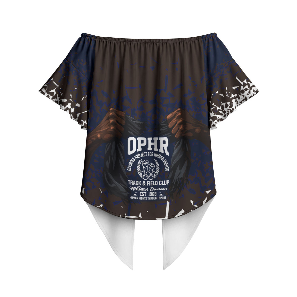 Black Power Salute African Human Rights Off Shoulder Wrap Waist Top Civil Rights Movement OPHR Mexico City 1968 Retro